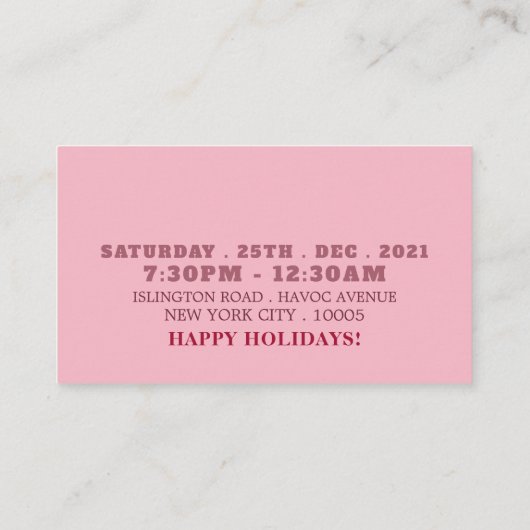 Een wandeling met Sneeuwman, Kerstfeest Ticket Informatiekaartje (Achterkant)