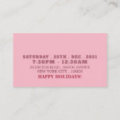 Een wandeling met Snowman, kerstfeest Ticket Informatiekaartje (Achterkant)