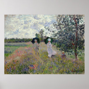 Een wandeling nabij Argenteuil - Claude Monet Poster