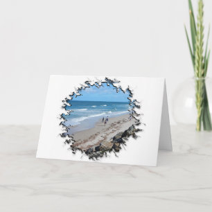 Een wandeling op het strand Verjaardag Kaart