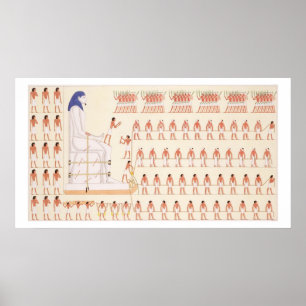 Een wandschilderij in Beni Hasan die de bewegende Poster