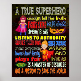 Een ware superheld Fun Motivatie - 11x14 Poster