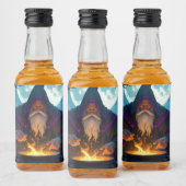 Een Warlock brouwt een Halloween-feest Likeurfles Etiket (Flessen)