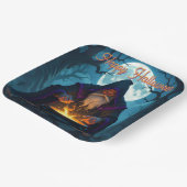 Een Warlock brouwt een Halloween-feest Papieren Bordje (Gebogen)