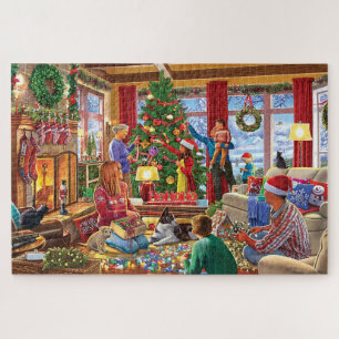 Een warme kerstbijeenkomst legpuzzel