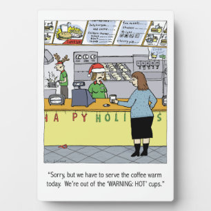 Een warme koffiekerst - Funny Holiday Cartoon Fotoplaat