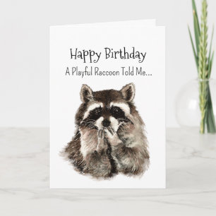Een wasbeer persoonlijkheid Verjaardag Fun Animal Kaart