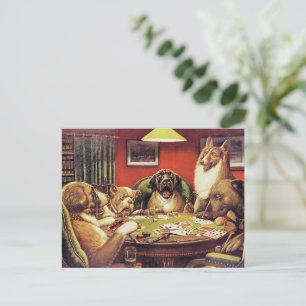 Een Waterloo, Honden die Poker spelen, Briefkaart