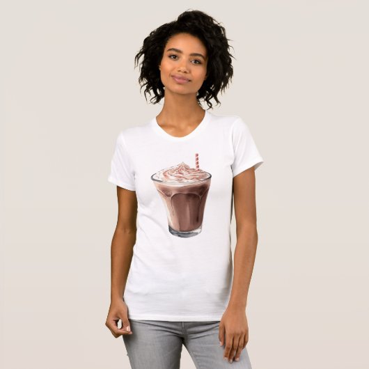 Een Waterverf schilderij van Chocolate Milkshake T-shirt (Voorkant volledig)