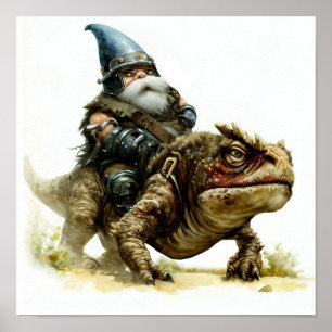 Een Waterverf schilderij van een onverschrokken ka Poster