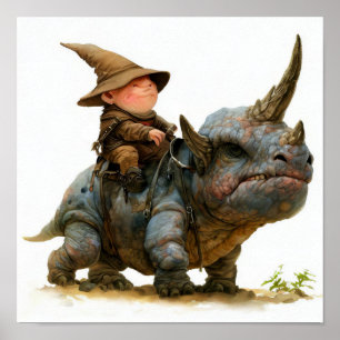 Een Waterverf schilderij van een onverschrokken kr Poster