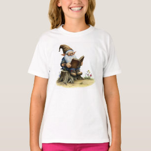 Een Waterverf Schilderij van een oude kabouter lez T-shirt