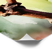 Een Waterverf schilderij van groeiende druiven Gra Perfect Poster (Hoek)