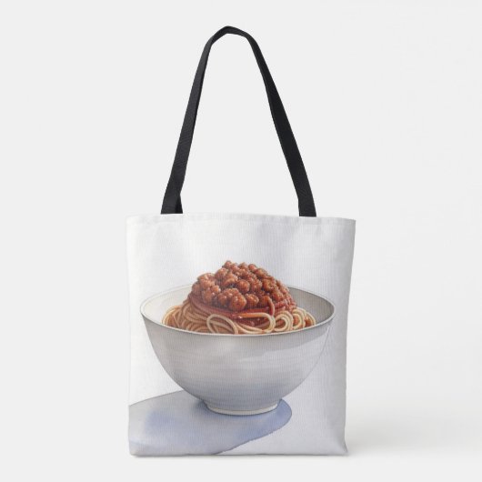 Een Waterverf schilderij van Spaghetti Bolognese Draagtas (Achterkant)