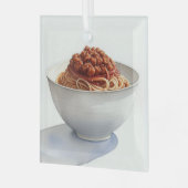 Een Waterverf tekening van Spaghetti Bolognese Glas Ornament (Voorkant links)