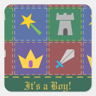 Een 'Wee One' Fantasy Quilt Announcement Sticker