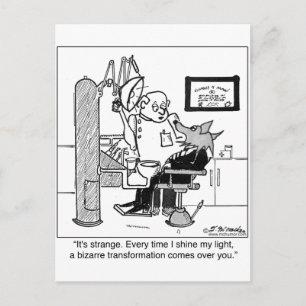 Een weerwolf op de Dentist Briefkaart