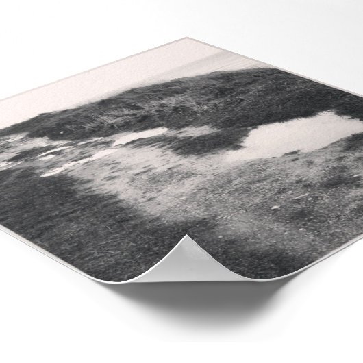 Een weg van het zee in zwart-wit poster (Hoek)