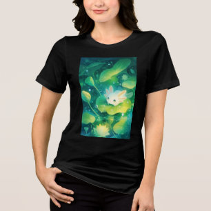 Een weide van bloemblaadjes Axolotl Geheime Vijver Tri-Blend Shirt