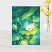 Een weide van bloemblaadjes Axolotl Secret Pond Kaart (Gele Bloem)