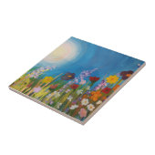 Een weide van wilde bloemen tegeltje (Zijkant)