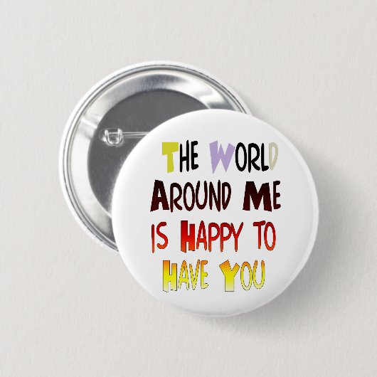 Een welkomstboodschap: een Motivatie quote Ronde Button 5,7 Cm (Voorkant /achterkant)