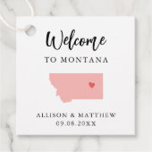 Een welkomsttas van kleurentridans bedankjes labels (Voorkant)