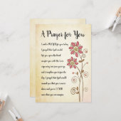 Een wenskaart met gebed kaart (Voorkant / Achterkant in situ)