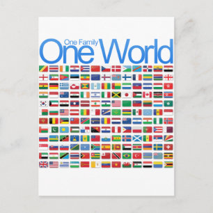 Eén wereld briefkaart