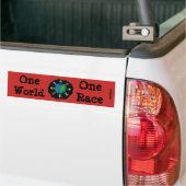 Eén wereld, één ras bumpersticker (Op Truck)