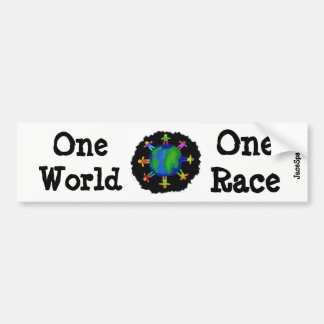 Eén wereld, één ras bumpersticker