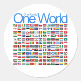 Eén wereld ronde sticker