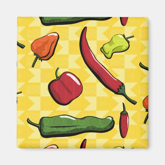 Een wereld van Chili Peppers Magnet Magneet (Voorkant)