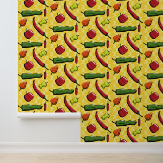 Een wereld van chilipepers behang