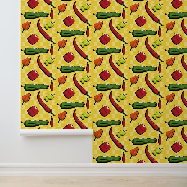 Een wereld van chilipepers behang (Applicatie)