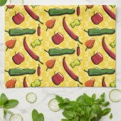 Een wereld van de keukenhanddoek van Chili Peppers (Gevouwen)