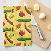 Een wereld van de keukenhanddoek van Chili Peppers (Quarter Fold)