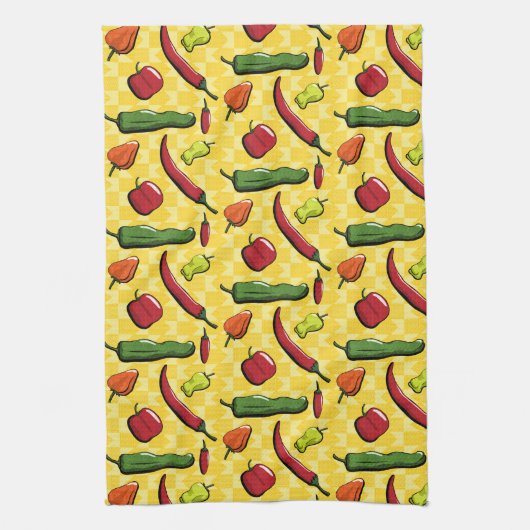 Een wereld van de keukenhanddoek van Chili Peppers (Verticaal)