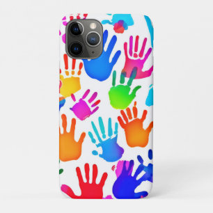 Een wereld van handen in kleur iPhone 11 pro hoesje