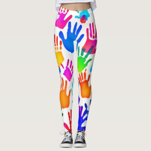 Een wereld van handen in kleur leggings
