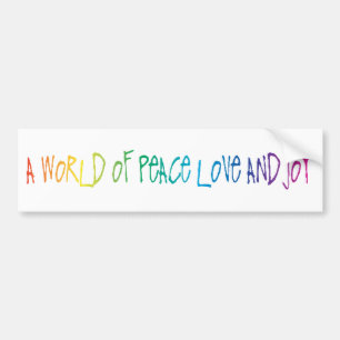 Een wereld van vrede, liefde en vreugde bumpersticker