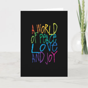 Een wereld van vrede, liefde en vreugde feestdagen kaart