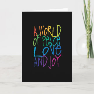 Een wereld van vrede, liefde en vreugde feestdagen kaart