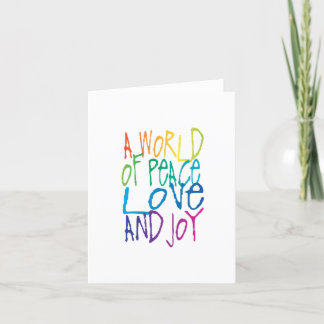 Een wereld van vrede, liefde en vreugde feestdagen kaart