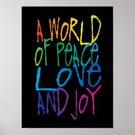Een wereld van vrede, liefde en vreugde poster