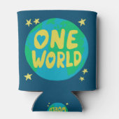 ÉÉN WERELDTIGE Wereldvredesaarde Blikjeskoeler (Achterkant)