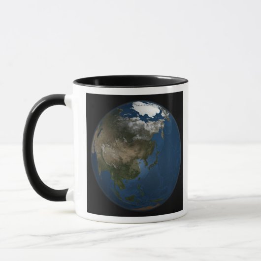 Een wereldwijd uitzicht over Azië met Arctisch zee Mok (Links)