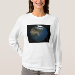 Een wereldwijd uitzicht over Azië met Arctisch zee T-shirt