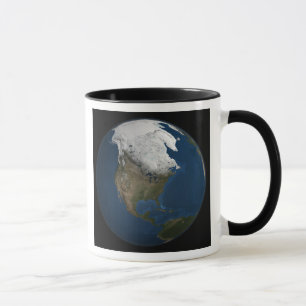 Een wereldwijd uitzicht over Noord-Amerika Mok