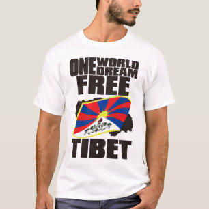 ÉÉN WERELDWIJDE DROOM VRIJE TIBET T-SHIRT